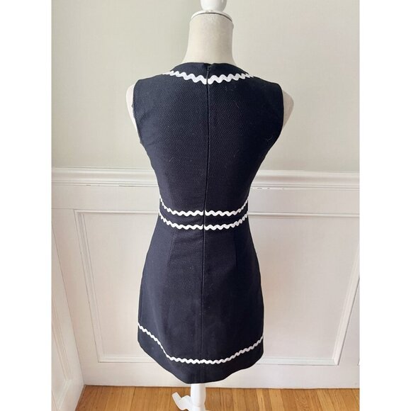 Hobbs London Melonie Ric Rac Trim Textured Sheath Dress 4 - Picture 4 of 7